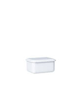 food container with lid low white 11X15X7